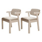 Scandinavian Home Arm Chair Open Back Wood Upholstered Dining Room Chair Light Gray 2 Piece Set White Clearhalo ' kitchen&dining_furn' 'Dining Chairs' 'Dining Tables & Seating' 'dining_chair' 'furn' 'furn_dining_chair' 'Furniture' 'furniture_dining_chair' 'Kitchen & Dining Furniture' 'kitchen' 3621372