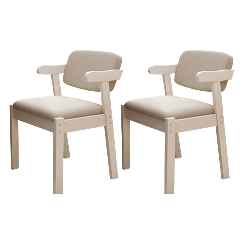 Scandinavian Home Arm Chair Open Back Wood Upholstered Dining Room Chair Light Gray 2 Piece Set White Clearhalo ' kitchen&dining_furn' 'Dining Chairs' 'Dining Tables & Seating' 'dining_chair' 'furn' 'furn_dining_chair' 'Furniture' 'furniture_dining_chair' 'Kitchen & Dining Furniture' 'kitchen' 3621372