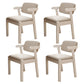 Scandinavian Home Arm Chair Open Back Wood Upholstered Dining Room Chair Light Gray 4 Piece Set White Clearhalo ' kitchen&dining_furn' 'Dining Chairs' 'Dining Tables & Seating' 'dining_chair' 'furn' 'furn_dining_chair' 'Furniture' 'furniture_dining_chair' 'Kitchen & Dining Furniture' 'kitchen' 3621374
