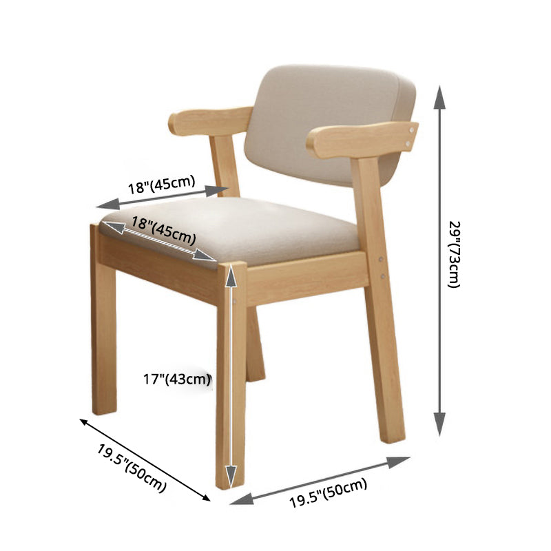 Scandinavian Home Arm Chair Open Back Wood Upholstered Dining Room Chair Clearhalo ' kitchen&dining_furn' 'Dining Chairs' 'Dining Tables & Seating' 'dining_chair' 'furn' 'furn_dining_chair' 'Furniture' 'furniture_dining_chair' 'Kitchen & Dining Furniture' 'kitchen' 3621376