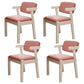 Scandinavian Home Arm Chair Open Back Wood Upholstered Dining Room Chair Pink 4 Piece Set White Clearhalo ' kitchen&dining_furn' 'Dining Chairs' 'Dining Tables & Seating' 'dining_chair' 'furn' 'furn_dining_chair' 'Furniture' 'furniture_dining_chair' 'Kitchen & Dining Furniture' 'kitchen' 3621379