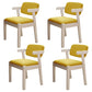 Scandinavian Home Arm Chair Open Back Wood Upholstered Dining Room Chair Yellow 4 Piece Set White Clearhalo ' kitchen&dining_furn' 'Dining Chairs' 'Dining Tables & Seating' 'dining_chair' 'furn' 'furn_dining_chair' 'Furniture' 'furniture_dining_chair' 'Kitchen & Dining Furniture' 'kitchen' 3621382