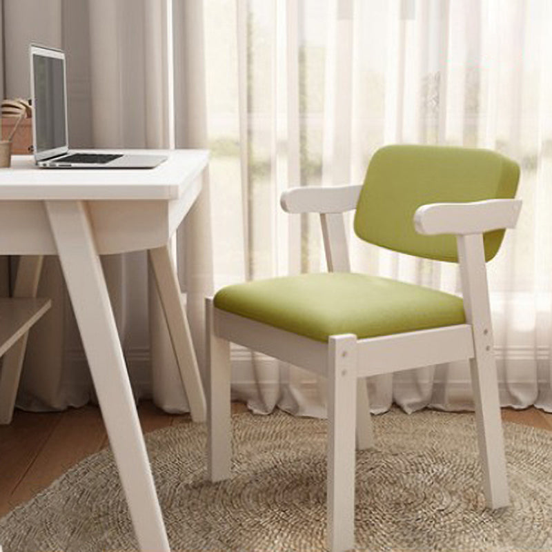 Scandinavian Home Arm Chair Open Back Wood Upholstered Dining Room Chair Green 1 Piece White Clearhalo ' kitchen&dining_furn' 'Dining Chairs' 'Dining Tables & Seating' 'dining_chair' 'furn' 'furn_dining_chair' 'Furniture' 'furniture_dining_chair' 'Kitchen & Dining Furniture' 'kitchen' 3621383