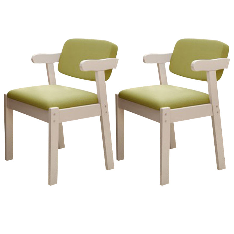 Scandinavian Home Arm Chair Open Back Wood Upholstered Dining Room Chair Green 2 Piece Set White Clearhalo ' kitchen&dining_furn' 'Dining Chairs' 'Dining Tables & Seating' 'dining_chair' 'furn' 'furn_dining_chair' 'Furniture' 'furniture_dining_chair' 'Kitchen & Dining Furniture' 'kitchen' 3621384