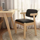 Scandinavian Home Arm Chair Open Back Wood Upholstered Dining Room Chair Black 1 Piece Natural Wood Clearhalo ' kitchen&dining_furn' 'Dining Chairs' 'Dining Tables & Seating' 'dining_chair' 'furn' 'furn_dining_chair' 'Furniture' 'furniture_dining_chair' 'Kitchen & Dining Furniture' 'kitchen' 3621386