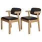 Scandinavian Home Arm Chair Open Back Wood Upholstered Dining Room Chair Black 2 Piece Set Natural Wood Clearhalo ' kitchen&dining_furn' 'Dining Chairs' 'Dining Tables & Seating' 'dining_chair' 'furn' 'furn_dining_chair' 'Furniture' 'furniture_dining_chair' 'Kitchen & Dining Furniture' 'kitchen' 3621387