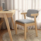 Scandinavian Home Arm Chair Open Back Wood Upholstered Dining Room Chair Grey 1 Piece Natural Wood Clearhalo ' kitchen&dining_furn' 'Dining Chairs' 'Dining Tables & Seating' 'dining_chair' 'furn' 'furn_dining_chair' 'Furniture' 'furniture_dining_chair' 'Kitchen & Dining Furniture' 'kitchen' 3621389