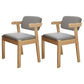 Scandinavian Home Arm Chair Open Back Wood Upholstered Dining Room Chair Grey 2 Piece Set Natural Wood Clearhalo ' kitchen&dining_furn' 'Dining Chairs' 'Dining Tables & Seating' 'dining_chair' 'furn' 'furn_dining_chair' 'Furniture' 'furniture_dining_chair' 'Kitchen & Dining Furniture' 'kitchen' 3621390