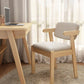 Scandinavian Home Arm Chair Open Back Wood Upholstered Dining Room Chair Light Gray 1 Piece Natural Wood Clearhalo ' kitchen&dining_furn' 'Dining Chairs' 'Dining Tables & Seating' 'dining_chair' 'furn' 'furn_dining_chair' 'Furniture' 'furniture_dining_chair' 'Kitchen & Dining Furniture' 'kitchen' 3621392