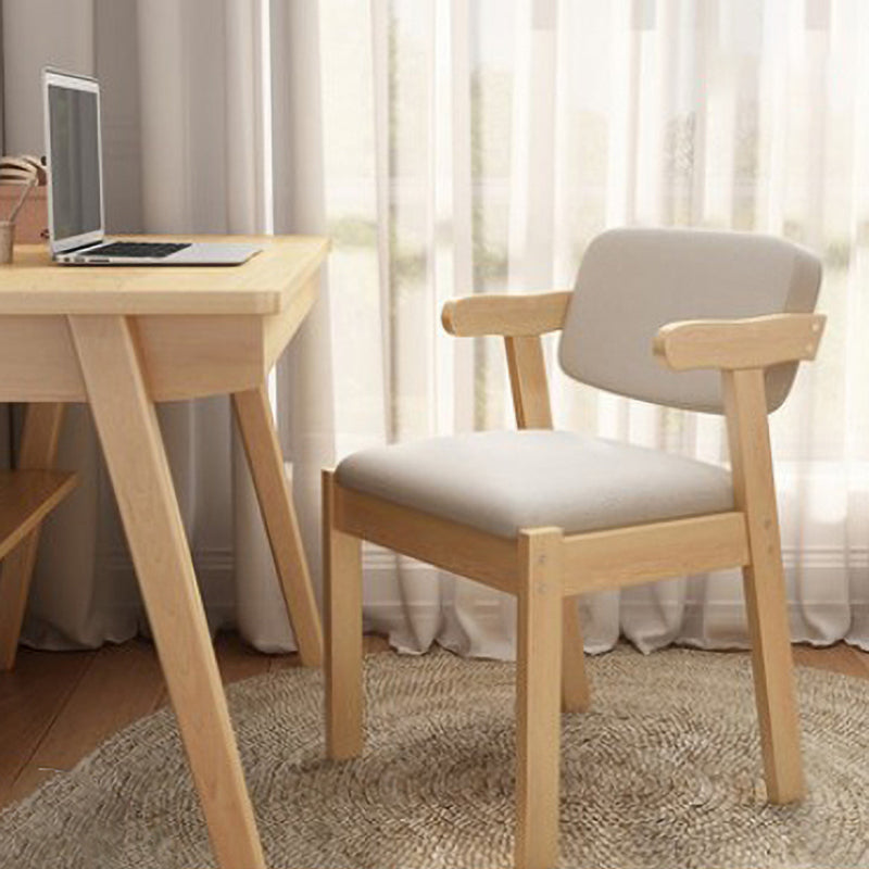 Scandinavian Home Arm Chair Open Back Wood Upholstered Dining Room Chair Light Gray 1 Piece Natural Wood Clearhalo ' kitchen&dining_furn' 'Dining Chairs' 'Dining Tables & Seating' 'dining_chair' 'furn' 'furn_dining_chair' 'Furniture' 'furniture_dining_chair' 'Kitchen & Dining Furniture' 'kitchen' 3621392