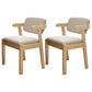 Scandinavian Home Arm Chair Open Back Wood Upholstered Dining Room Chair Light Gray 2 Piece Set Natural Wood Clearhalo ' kitchen&dining_furn' 'Dining Chairs' 'Dining Tables & Seating' 'dining_chair' 'furn' 'furn_dining_chair' 'Furniture' 'furniture_dining_chair' 'Kitchen & Dining Furniture' 'kitchen' 3621393