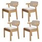 Scandinavian Home Arm Chair Open Back Wood Upholstered Dining Room Chair Light Gray 4 Piece Set Natural Wood Clearhalo ' kitchen&dining_furn' 'Dining Chairs' 'Dining Tables & Seating' 'dining_chair' 'furn' 'furn_dining_chair' 'Furniture' 'furniture_dining_chair' 'Kitchen & Dining Furniture' 'kitchen' 3621394