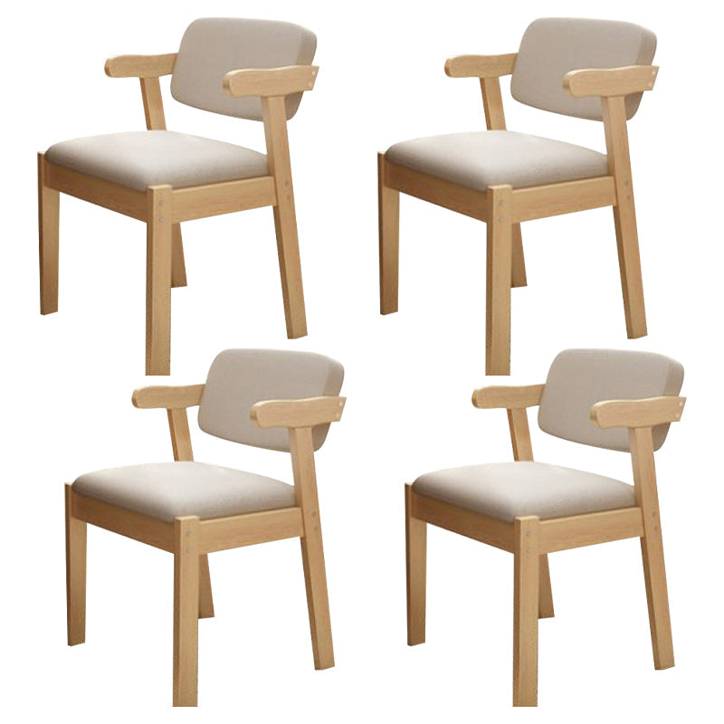 Scandinavian Home Arm Chair Open Back Wood Upholstered Dining Room Chair Light Gray 4 Piece Set Natural Wood Clearhalo ' kitchen&dining_furn' 'Dining Chairs' 'Dining Tables & Seating' 'dining_chair' 'furn' 'furn_dining_chair' 'Furniture' 'furniture_dining_chair' 'Kitchen & Dining Furniture' 'kitchen' 3621394