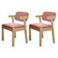 Scandinavian Home Arm Chair Open Back Wood Upholstered Dining Room Chair Pink 2 Piece Set Natural Wood Clearhalo ' kitchen&dining_furn' 'Dining Chairs' 'Dining Tables & Seating' 'dining_chair' 'furn' 'furn_dining_chair' 'Furniture' 'furniture_dining_chair' 'Kitchen & Dining Furniture' 'kitchen' 3621396