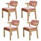 Scandinavian Home Arm Chair Open Back Wood Upholstered Dining Room Chair Pink 4 Piece Set Natural Wood Clearhalo ' kitchen&dining_furn' 'Dining Chairs' 'Dining Tables & Seating' 'dining_chair' 'furn' 'furn_dining_chair' 'Furniture' 'furniture_dining_chair' 'Kitchen & Dining Furniture' 'kitchen' 3621397