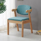 Scandinavian Home Arm Chair Open Back Wood Upholstered Dining Room Chair Blue 1 Piece Natural Wood Clearhalo ' kitchen&dining_furn' 'Dining Chairs' 'Dining Tables & Seating' 'dining_chair' 'furn' 'furn_dining_chair' 'Furniture' 'furniture_dining_chair' 'Kitchen & Dining Furniture' 'kitchen' 3621401