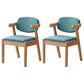 Scandinavian Home Arm Chair Open Back Wood Upholstered Dining Room Chair Blue 2 Piece Set Natural Wood Clearhalo ' kitchen&dining_furn' 'Dining Chairs' 'Dining Tables & Seating' 'dining_chair' 'furn' 'furn_dining_chair' 'Furniture' 'furniture_dining_chair' 'Kitchen & Dining Furniture' 'kitchen' 3621402
