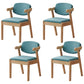Scandinavian Home Arm Chair Open Back Wood Upholstered Dining Room Chair Blue 4 Piece Set Natural Wood Clearhalo ' kitchen&dining_furn' 'Dining Chairs' 'Dining Tables & Seating' 'dining_chair' 'furn' 'furn_dining_chair' 'Furniture' 'furniture_dining_chair' 'Kitchen & Dining Furniture' 'kitchen' 3621403