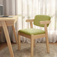 Scandinavian Home Arm Chair Open Back Wood Upholstered Dining Room Chair Green 1 Piece Natural Wood Clearhalo ' kitchen&dining_furn' 'Dining Chairs' 'Dining Tables & Seating' 'dining_chair' 'furn' 'furn_dining_chair' 'Furniture' 'furniture_dining_chair' 'Kitchen & Dining Furniture' 'kitchen' 3621404