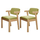 Scandinavian Home Arm Chair Open Back Wood Upholstered Dining Room Chair Green 2 Piece Set Natural Wood Clearhalo ' kitchen&dining_furn' 'Dining Chairs' 'Dining Tables & Seating' 'dining_chair' 'furn' 'furn_dining_chair' 'Furniture' 'furniture_dining_chair' 'Kitchen & Dining Furniture' 'kitchen' 3621405