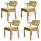Scandinavian Home Arm Chair Open Back Wood Upholstered Dining Room Chair Green 4 Piece Set Natural Wood Clearhalo ' kitchen&dining_furn' 'Dining Chairs' 'Dining Tables & Seating' 'dining_chair' 'furn' 'furn_dining_chair' 'Furniture' 'furniture_dining_chair' 'Kitchen & Dining Furniture' 'kitchen' 3621406