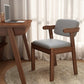 Scandinavian Home Arm Chair Open Back Wood Upholstered Dining Room Chair Grey 1 Piece Walnut Clearhalo ' kitchen&dining_furn' 'Dining Chairs' 'Dining Tables & Seating' 'dining_chair' 'furn' 'furn_dining_chair' 'Furniture' 'furniture_dining_chair' 'Kitchen & Dining Furniture' 'kitchen' 3621413