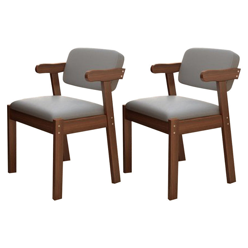 Scandinavian Home Arm Chair Open Back Wood Upholstered Dining Room Chair Grey 2 Piece Set Walnut Clearhalo ' kitchen&dining_furn' 'Dining Chairs' 'Dining Tables & Seating' 'dining_chair' 'furn' 'furn_dining_chair' 'Furniture' 'furniture_dining_chair' 'Kitchen & Dining Furniture' 'kitchen' 3621414