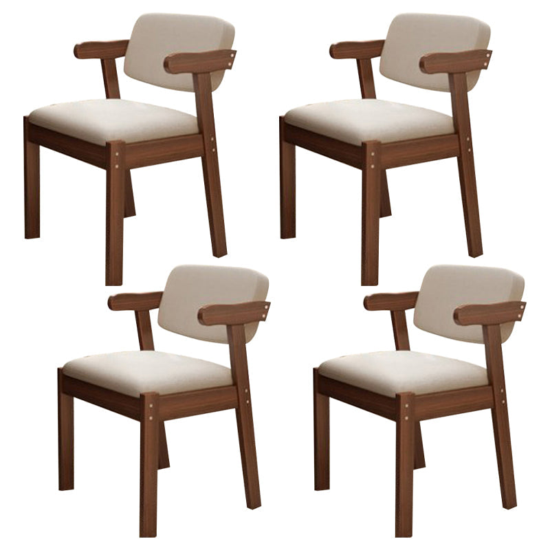 Scandinavian Home Arm Chair Open Back Wood Upholstered Dining Room Chair Light Gray 4 Piece Set Walnut Clearhalo ' kitchen&dining_furn' 'Dining Chairs' 'Dining Tables & Seating' 'dining_chair' 'furn' 'furn_dining_chair' 'Furniture' 'furniture_dining_chair' 'Kitchen & Dining Furniture' 'kitchen' 3621418