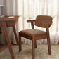 Scandinavian Home Arm Chair Open Back Wood Upholstered Dining Room Chair Coffee 1 Piece Walnut Clearhalo ' kitchen&dining_furn' 'Dining Chairs' 'Dining Tables & Seating' 'dining_chair' 'furn' 'furn_dining_chair' 'Furniture' 'furniture_dining_chair' 'Kitchen & Dining Furniture' 'kitchen' 3621419