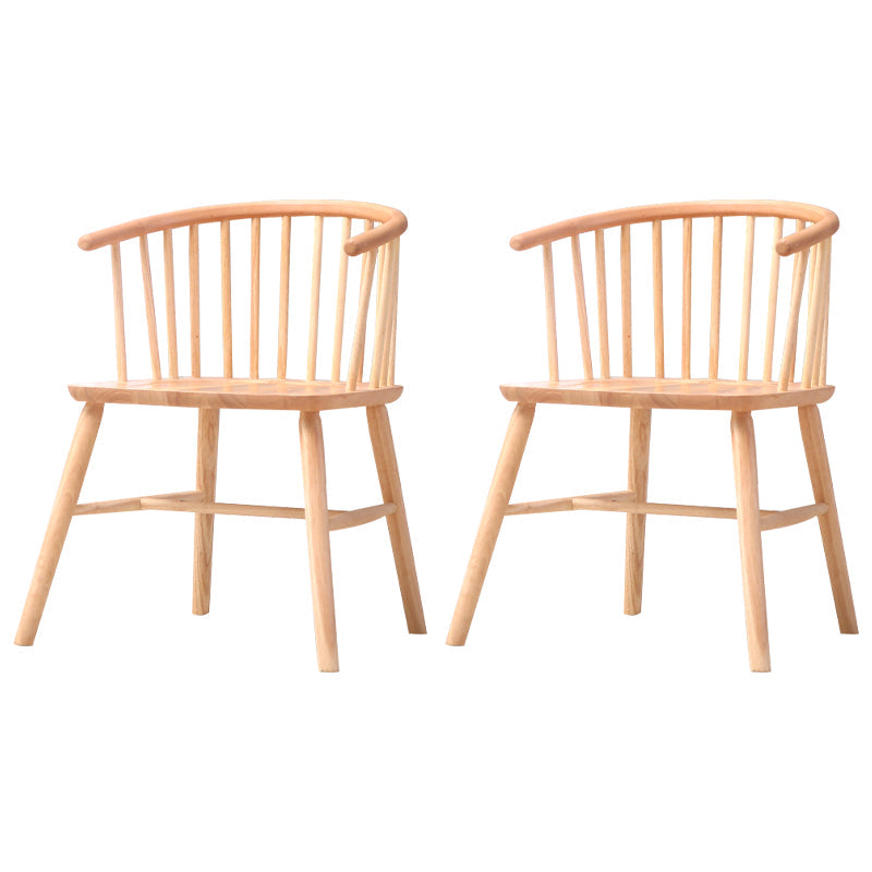 Wooden Dining Side Chairs Industrial Style 19'' Wide Windsor Back Side Chair Natural 2 Piece Set Natural Wood Clearhalo ' kitchen&dining_furn' 'Dining Chairs' 'Dining Tables & Seating' 'dining_chair' 'furn' 'furn_dining_chair' 'Furniture' 'furniture_dining_chair' 'Kitchen & Dining Furniture' 'kitchen' 3621423