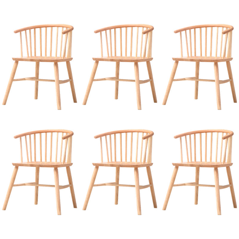 Wooden Dining Side Chairs Industrial Style 19'' Wide Windsor Back Side Chair Natural 6 Piece Set Natural Wood Clearhalo ' kitchen&dining_furn' 'Dining Chairs' 'Dining Tables & Seating' 'dining_chair' 'furn' 'furn_dining_chair' 'Furniture' 'furniture_dining_chair' 'Kitchen & Dining Furniture' 'kitchen' 3621427