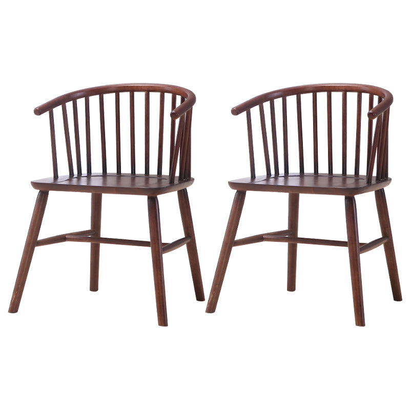 Wooden Dining Side Chairs Industrial Style 19'' Wide Windsor Back Side Chair Walnut 2 Piece Set Walnut Clearhalo ' kitchen&dining_furn' 'Dining Chairs' 'Dining Tables & Seating' 'dining_chair' 'furn' 'furn_dining_chair' 'Furniture' 'furniture_dining_chair' 'Kitchen & Dining Furniture' 'kitchen' 3621428