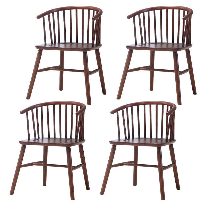 Wooden Dining Side Chairs Industrial Style 19'' Wide Windsor Back Side Chair Walnut 4 Piece Set Walnut Clearhalo ' kitchen&dining_furn' 'Dining Chairs' 'Dining Tables & Seating' 'dining_chair' 'furn' 'furn_dining_chair' 'Furniture' 'furniture_dining_chair' 'Kitchen & Dining Furniture' 'kitchen' 3621430