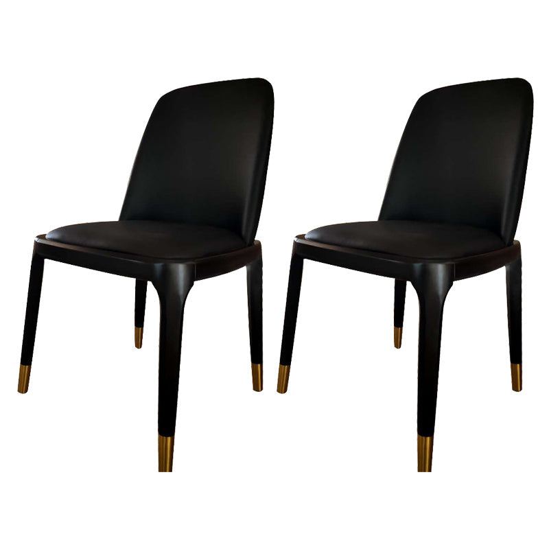 Industrial Style Solid Wood Dining Side Chair Leather Side Chair for Dining Room Black 2 Piece Set Clearhalo ' kitchen&dining_furn' 'Dining Chairs' 'Dining Tables & Seating' 'dining_chair' 'furn' 'furn_dining_chair' 'Furniture' 'furniture_dining_chair' 'Kitchen & Dining Furniture' 'kitchen' 3621442
