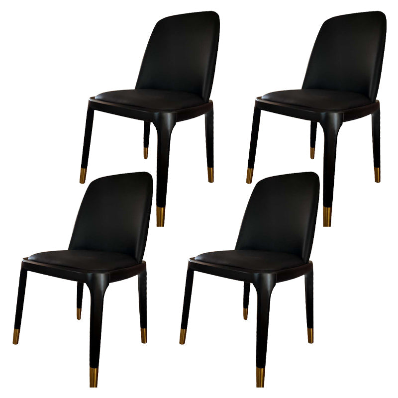 Industrial Style Solid Wood Dining Side Chair Leather Side Chair for Dining Room Black 4 Piece Set Clearhalo ' kitchen&dining_furn' 'Dining Chairs' 'Dining Tables & Seating' 'dining_chair' 'furn' 'furn_dining_chair' 'Furniture' 'furniture_dining_chair' 'Kitchen & Dining Furniture' 'kitchen' 3621444