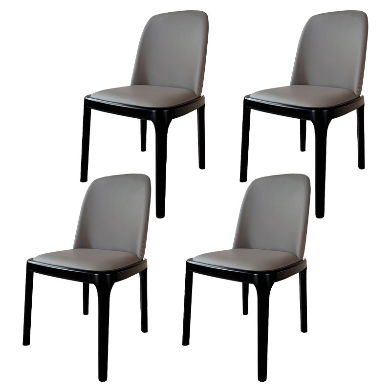 Industrial Style Solid Wood Dining Side Chair Leather Side Chair for Dining Room Grey 4 Piece Set Clearhalo ' kitchen&dining_furn' 'Dining Chairs' 'Dining Tables & Seating' 'dining_chair' 'furn' 'furn_dining_chair' 'Furniture' 'furniture_dining_chair' 'Kitchen & Dining Furniture' 'kitchen' 3621449