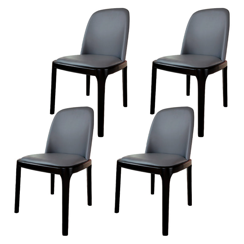 Industrial Style Solid Wood Dining Side Chair Leather Side Chair for Dining Room Dark Gray 4 Piece Set Clearhalo ' kitchen&dining_furn' 'Dining Chairs' 'Dining Tables & Seating' 'dining_chair' 'furn' 'furn_dining_chair' 'Furniture' 'furniture_dining_chair' 'Kitchen & Dining Furniture' 'kitchen' 3621455