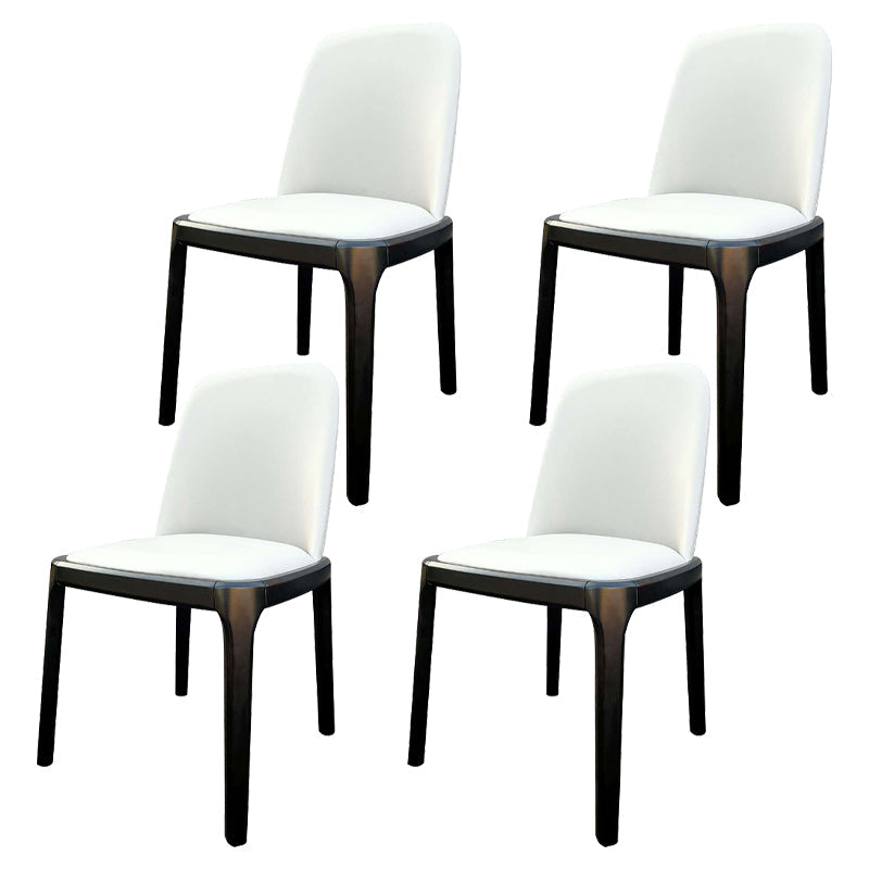 Industrial Style Solid Wood Dining Side Chair Leather Side Chair for Dining Room White 4 Piece Set Clearhalo ' kitchen&dining_furn' 'Dining Chairs' 'Dining Tables & Seating' 'dining_chair' 'furn' 'furn_dining_chair' 'Furniture' 'furniture_dining_chair' 'Kitchen & Dining Furniture' 'kitchen' 3621467
