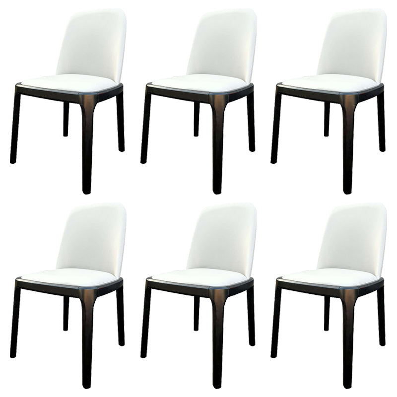 Industrial Style Solid Wood Dining Side Chair Leather Side Chair for Dining Room White 6 Piece Set Clearhalo ' kitchen&dining_furn' 'Dining Chairs' 'Dining Tables & Seating' 'dining_chair' 'furn' 'furn_dining_chair' 'Furniture' 'furniture_dining_chair' 'Kitchen & Dining Furniture' 'kitchen' 3621468