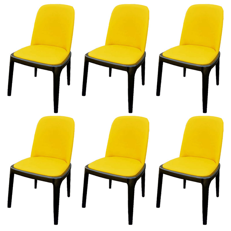 Industrial Style Solid Wood Dining Side Chair Leather Side Chair for Dining Room Yellow 6 Piece Set Clearhalo ' kitchen&dining_furn' 'Dining Chairs' 'Dining Tables & Seating' 'dining_chair' 'furn' 'furn_dining_chair' 'Furniture' 'furniture_dining_chair' 'Kitchen & Dining Furniture' 'kitchen' 3621471