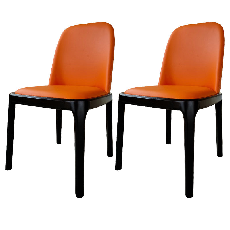 Industrial Style Solid Wood Dining Side Chair Leather Side Chair for Dining Room Orange 2 Piece Set Clearhalo ' kitchen&dining_furn' 'Dining Chairs' 'Dining Tables & Seating' 'dining_chair' 'furn' 'furn_dining_chair' 'Furniture' 'furniture_dining_chair' 'Kitchen & Dining Furniture' 'kitchen' 3621472