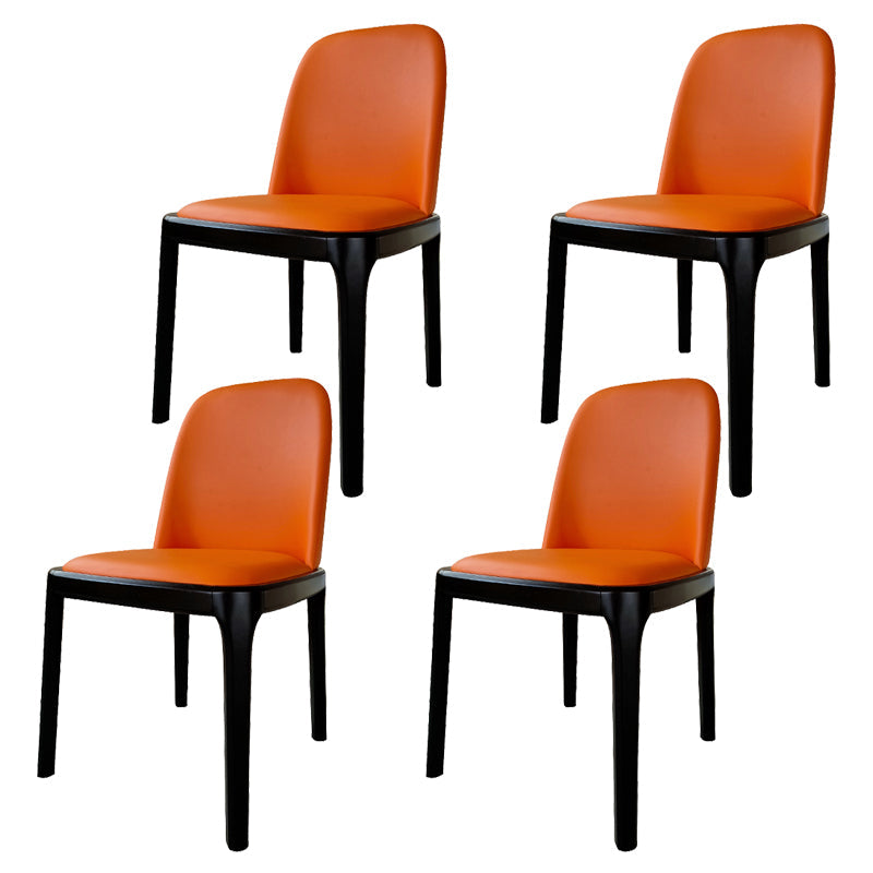 Industrial Style Solid Wood Dining Side Chair Leather Side Chair for Dining Room Orange 4 Piece Set Clearhalo ' kitchen&dining_furn' 'Dining Chairs' 'Dining Tables & Seating' 'dining_chair' 'furn' 'furn_dining_chair' 'Furniture' 'furniture_dining_chair' 'Kitchen & Dining Furniture' 'kitchen' 3621473