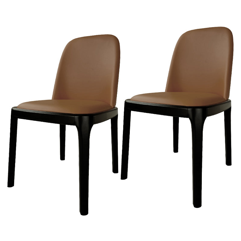Industrial Style Solid Wood Dining Side Chair Leather Side Chair for Dining Room Brown 2 Piece Set Clearhalo ' kitchen&dining_furn' 'Dining Chairs' 'Dining Tables & Seating' 'dining_chair' 'furn' 'furn_dining_chair' 'Furniture' 'furniture_dining_chair' 'Kitchen & Dining Furniture' 'kitchen' 3621475