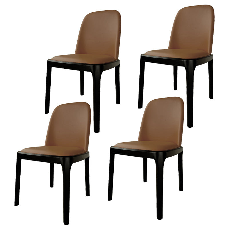 Industrial Style Solid Wood Dining Side Chair Leather Side Chair for Dining Room Brown 4 Piece Set Clearhalo ' kitchen&dining_furn' 'Dining Chairs' 'Dining Tables & Seating' 'dining_chair' 'furn' 'furn_dining_chair' 'Furniture' 'furniture_dining_chair' 'Kitchen & Dining Furniture' 'kitchen' 3621476