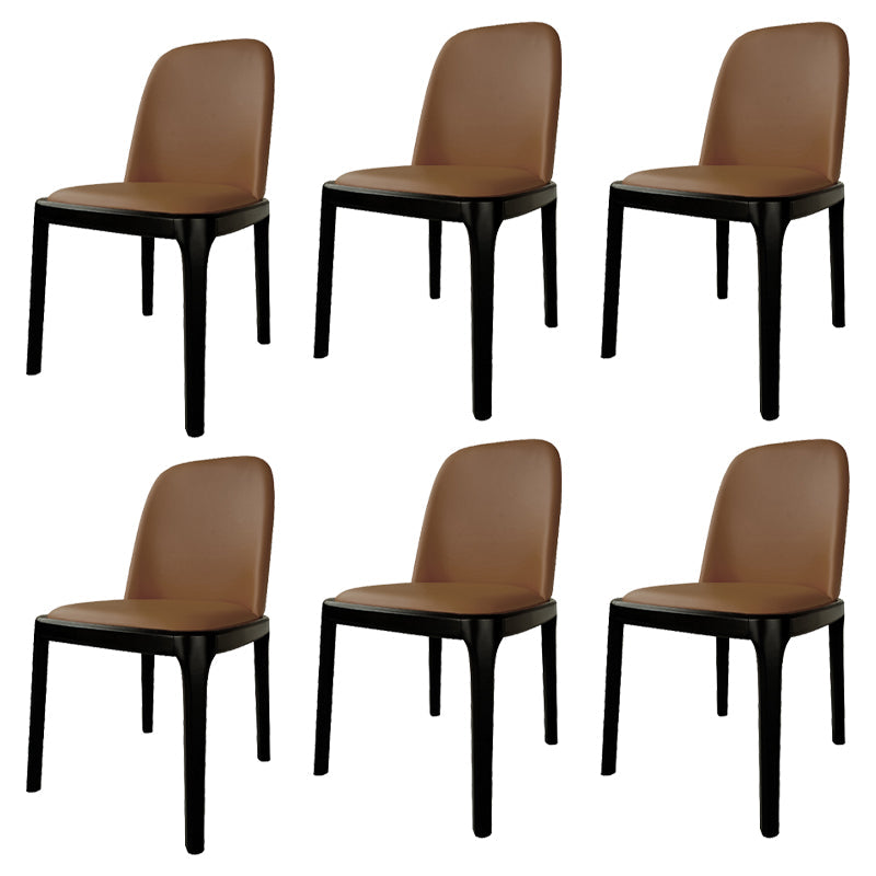 Industrial Style Solid Wood Dining Side Chair Leather Side Chair for Dining Room Brown 6 Piece Set Clearhalo ' kitchen&dining_furn' 'Dining Chairs' 'Dining Tables & Seating' 'dining_chair' 'furn' 'furn_dining_chair' 'Furniture' 'furniture_dining_chair' 'Kitchen & Dining Furniture' 'kitchen' 3621477