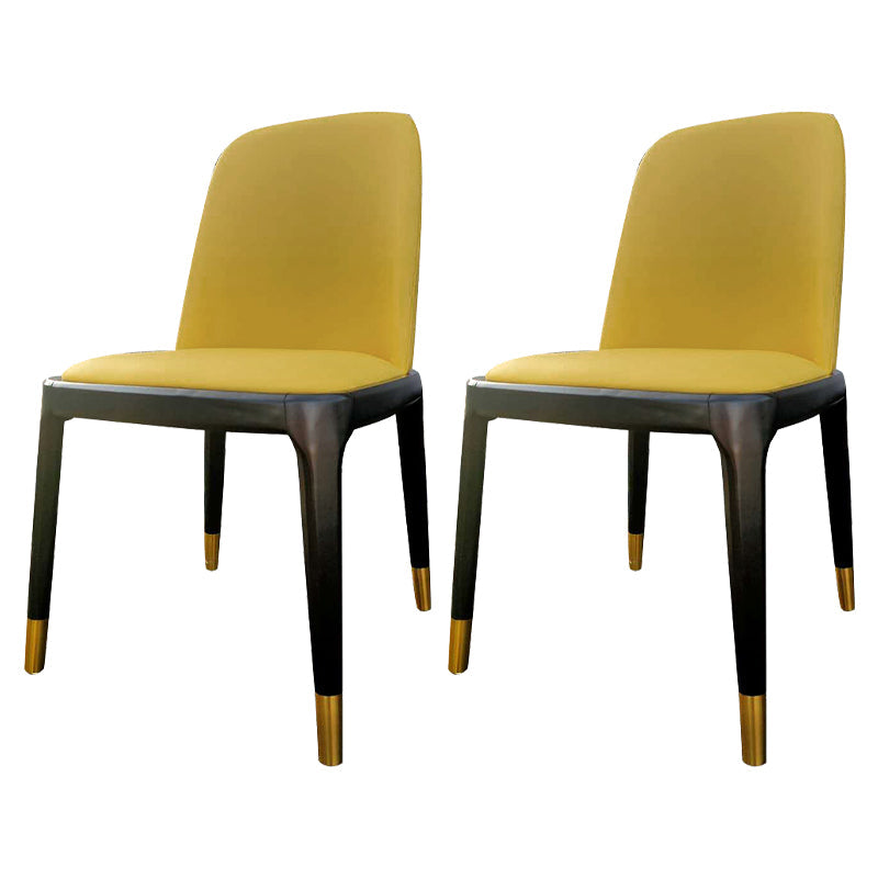 Industrial Style Solid Wood Dining Side Chair Leather Side Chair for Dining Room Light Yellow 2 Piece Set Clearhalo ' kitchen&dining_furn' 'Dining Chairs' 'Dining Tables & Seating' 'dining_chair' 'furn' 'furn_dining_chair' 'Furniture' 'furniture_dining_chair' 'Kitchen & Dining Furniture' 'kitchen' 3621478