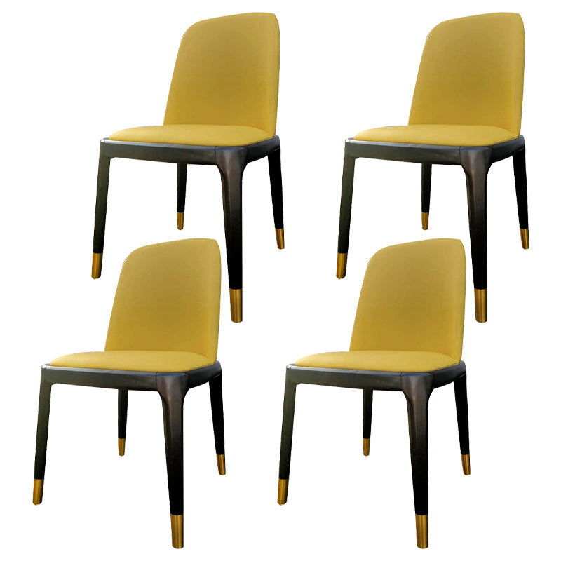 Industrial Style Solid Wood Dining Side Chair Leather Side Chair for Dining Room Light Yellow 4 Piece Set Clearhalo ' kitchen&dining_furn' 'Dining Chairs' 'Dining Tables & Seating' 'dining_chair' 'furn' 'furn_dining_chair' 'Furniture' 'furniture_dining_chair' 'Kitchen & Dining Furniture' 'kitchen' 3621479