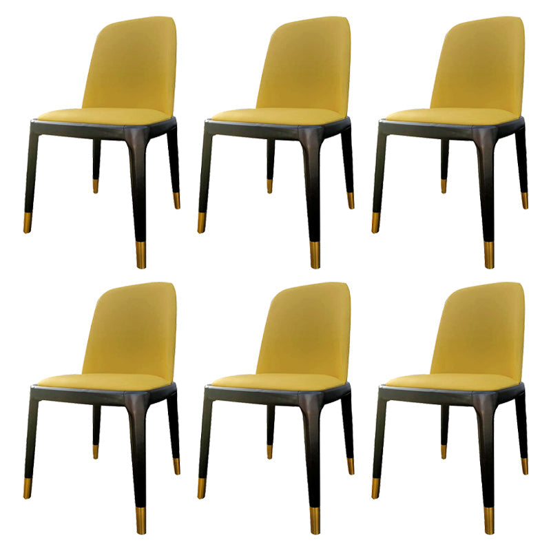 Industrial Style Solid Wood Dining Side Chair Leather Side Chair for Dining Room Light Yellow 6 Piece Set Clearhalo ' kitchen&dining_furn' 'Dining Chairs' 'Dining Tables & Seating' 'dining_chair' 'furn' 'furn_dining_chair' 'Furniture' 'furniture_dining_chair' 'Kitchen & Dining Furniture' 'kitchen' 3621480
