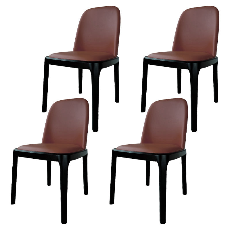Industrial Style Solid Wood Dining Side Chair Leather Side Chair for Dining Room Khaki 4 Piece Set Clearhalo ' kitchen&dining_furn' 'Dining Chairs' 'Dining Tables & Seating' 'dining_chair' 'furn' 'furn_dining_chair' 'Furniture' 'furniture_dining_chair' 'Kitchen & Dining Furniture' 'kitchen' 3621482