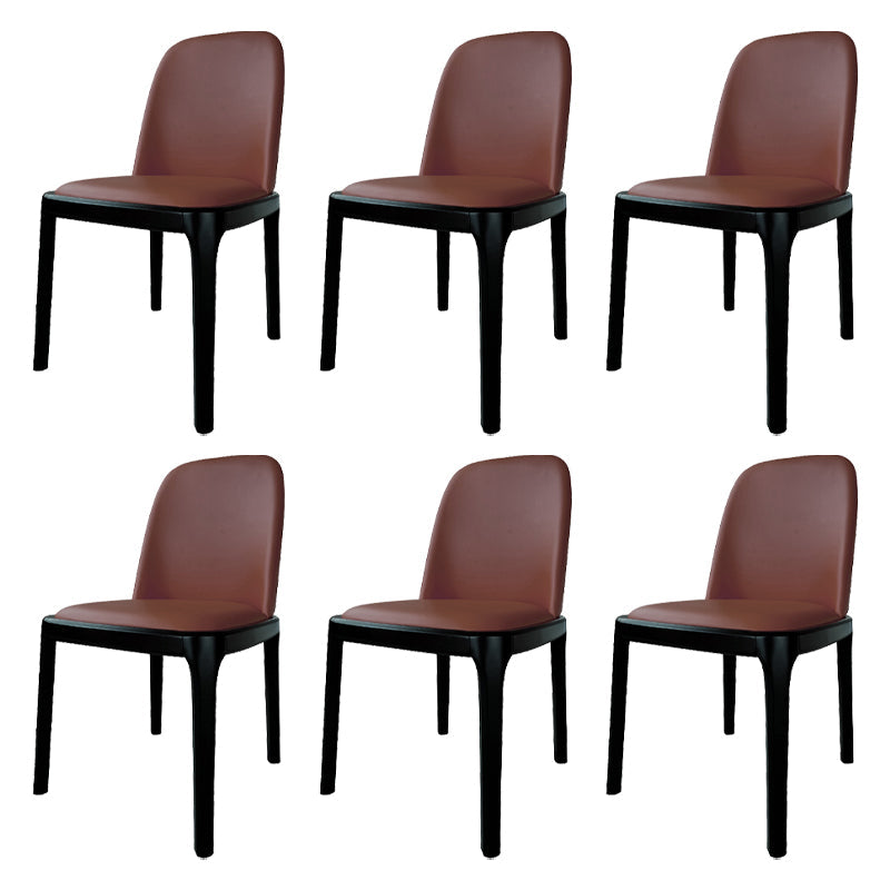 Industrial Style Solid Wood Dining Side Chair Leather Side Chair for Dining Room Khaki 6 Piece Set Clearhalo ' kitchen&dining_furn' 'Dining Chairs' 'Dining Tables & Seating' 'dining_chair' 'furn' 'furn_dining_chair' 'Furniture' 'furniture_dining_chair' 'Kitchen & Dining Furniture' 'kitchen' 3621483